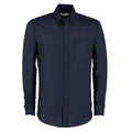Navy Blue - Front - Kustom Kit Mens Oxford Slim Long-Sleeved Shirt