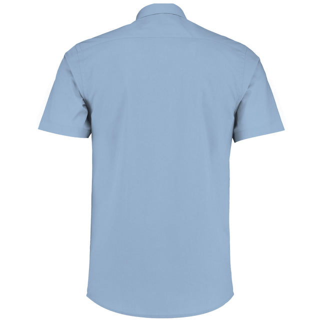 Light Blue - Back - Kustom Kit Mens Poplin Short-Sleeved Shirt