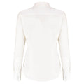 White - Back - Kustom Kit Womens-Ladies Oxford Stretch Tailored Long-Sleeved Shirt