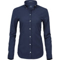 Navy Blue - Front - Tee Jays Womens-Ladies Perfect Oxford Shirt