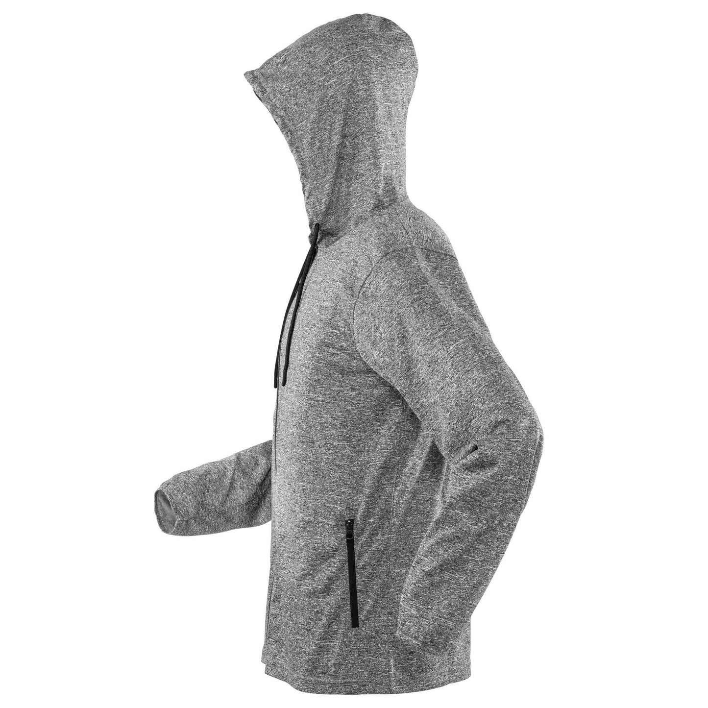 Grey-Black - Side - Spiro Womens-Ladies Hooded Fitness Jacket