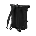 Black-Black - Back - Bagbase Block Roll Top Backpack