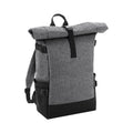 Grey Marl-Black - Front - Bagbase Block Roll Top Backpack