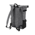 Grey Marl-Black - Back - Bagbase Block Roll Top Backpack