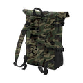 Jungle Camo-Black - Back - Bagbase Block Roll Top Backpack