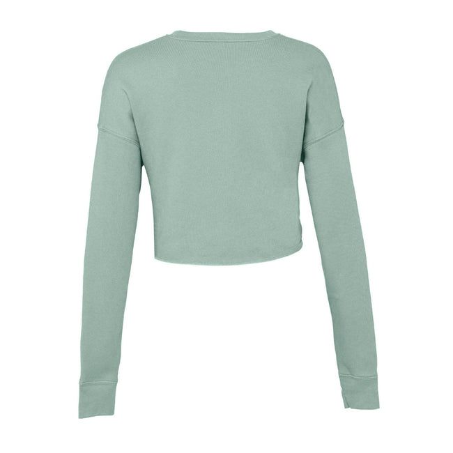 Dusty Blue - Back - Bella + Canvas Womens-Ladies Cropped Fleece Top