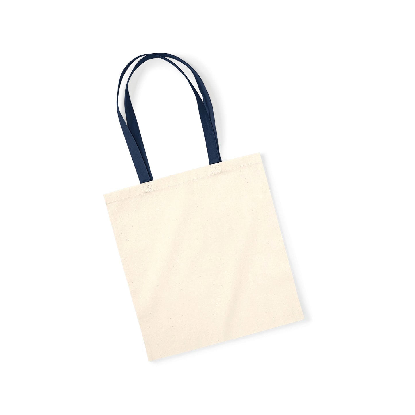 Natural-French Navy - Back - Westford Mill EarthAware Organic Bag For Life Contrast Tote Bag