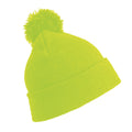 Fluorescent Yellow - Front - Result Childrens-Kids Winter Essentials Pom Pom Beanie