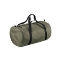 Olive-Black - Front - Bagbase Barrel Packaway Duffle Bag