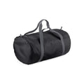 Black - Front - Bagbase Barrel Packaway Duffle Bag