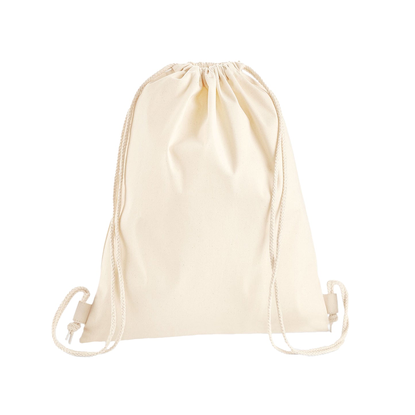 Natural - Front - Westford Mill Premium Cotton Drawstring Bag