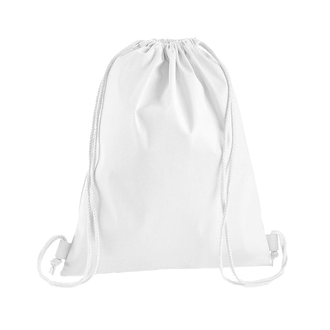 White - Front - Westford Mill Premium Cotton Drawstring Bag
