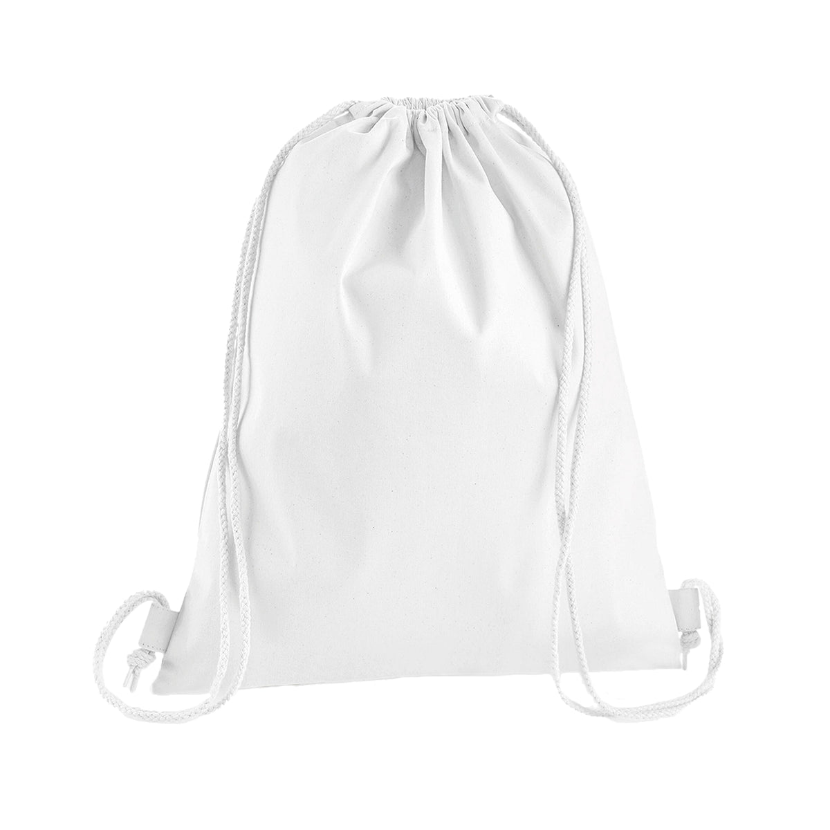 White - Front - Westford Mill Premium Cotton Drawstring Bag