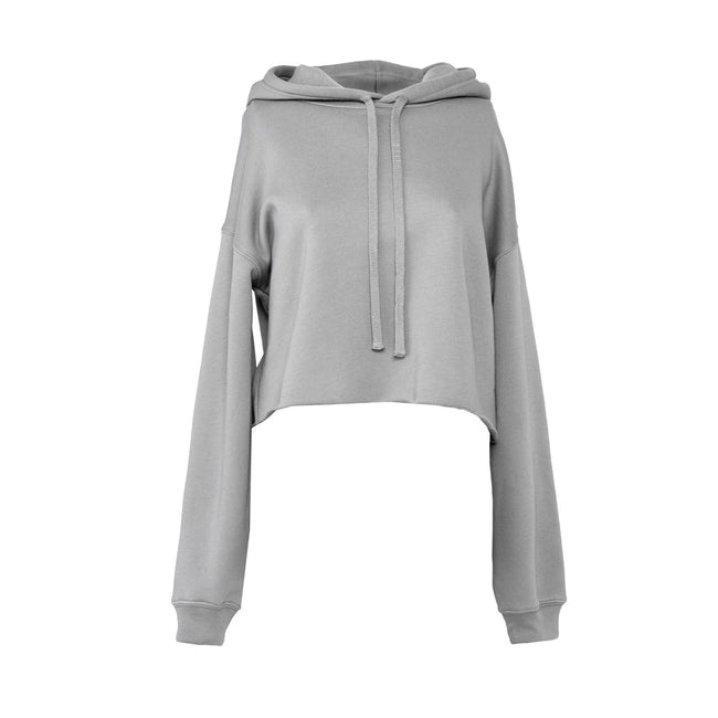 Storm Grey - Front - Bella + Canvas Womens-Ladies Fleece Crop Hoodie