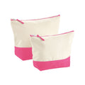 Natural-True Pink - Front - Westford Mill Canvas Dipped Base Accessory Bag
