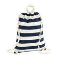 Natural-Navy - Front - Westford Mill Nautical Drawstring Bag