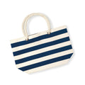 Natural-Admiral Navy - Back - Westford Mill Boardwalk Striped Tote Bag
