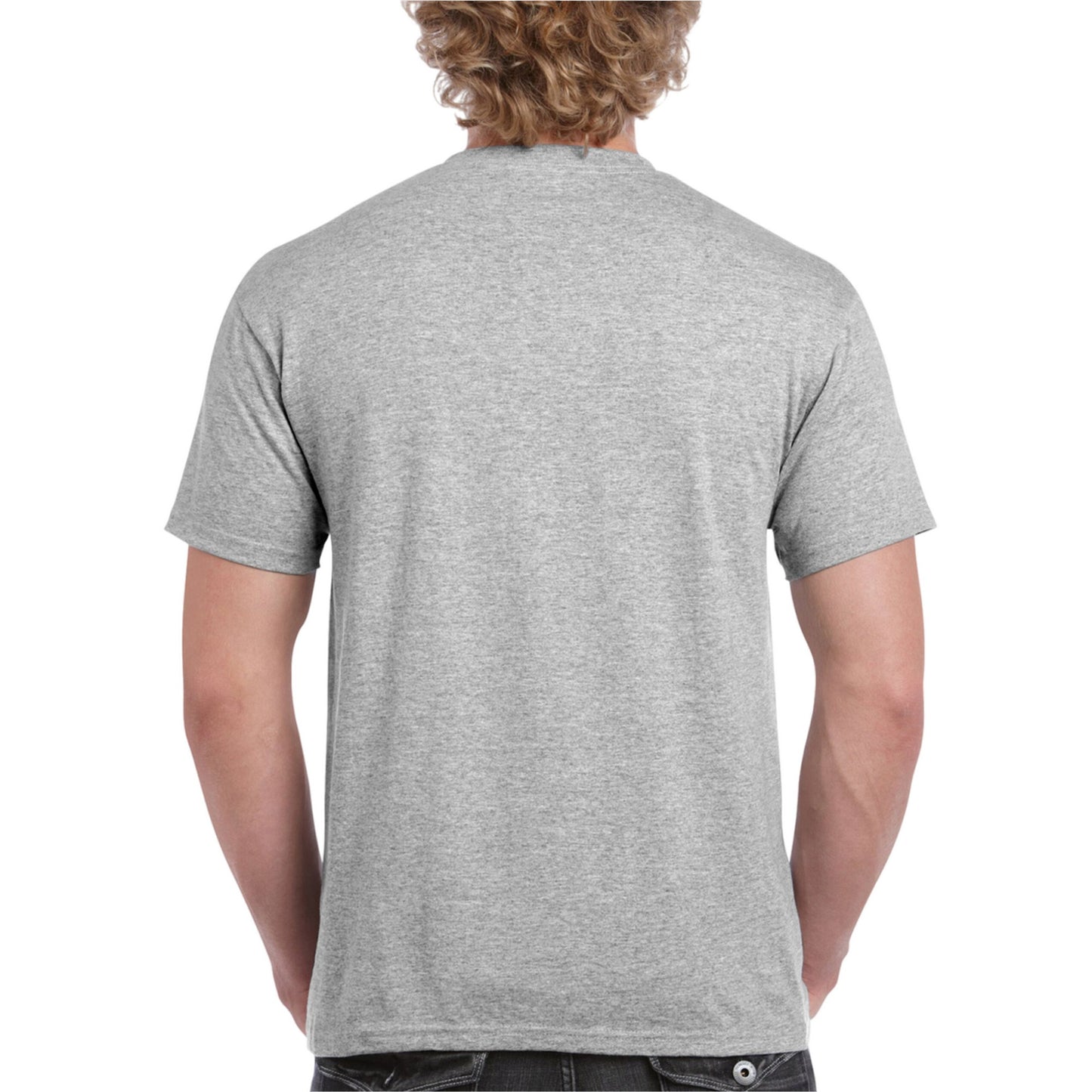 Grey - Back - Gildan Hammer Mens Plain T-Shirt