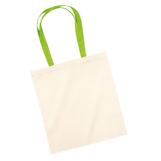 Natural-Lime - Back - Westford Mill Bag 4 Life Contrast Handle Tote