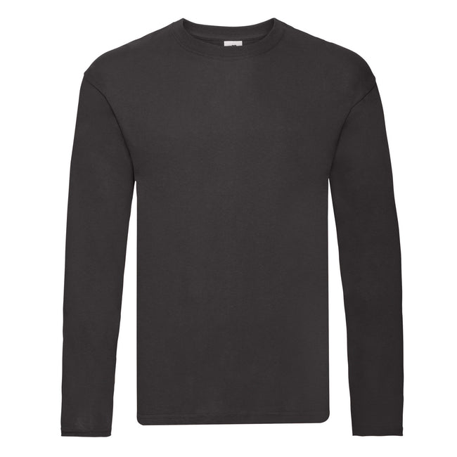 Black - Front - Fruit of the Loom Mens Original Plain Long-Sleeved T-Shirt