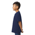 Navy Blue - Side - Gildan Childrens-Kids Midweight Soft Touch T-Shirt