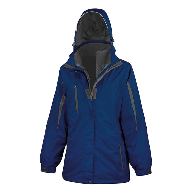 Navy-Black - Front - Result Womens-Ladies Journey 3 in 1 Jacket