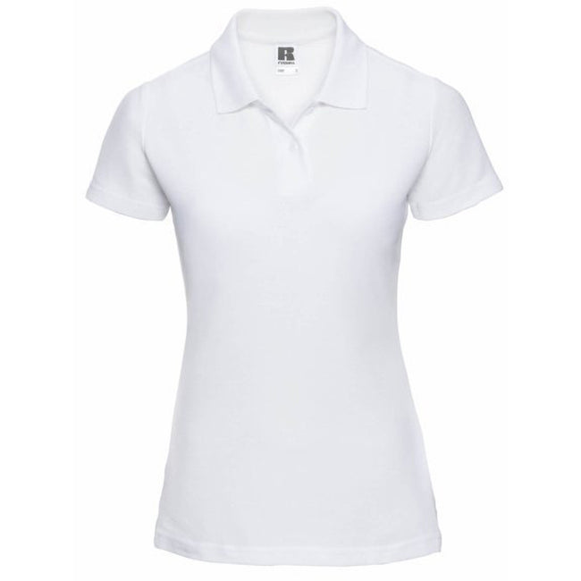 White - Front - Jerzees Colours Ladies 65-35 Hard Wearing Pique Short Sleeve Polo Shirt