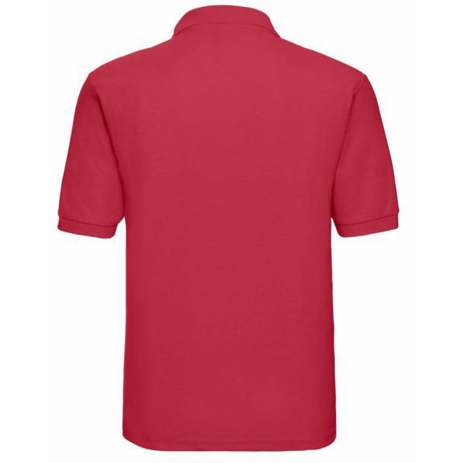 Classic Red - Back - Russell Mens Classic Short Sleeve Polycotton Polo Shirt