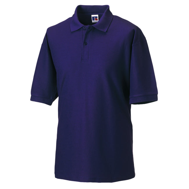 Purple - Front - Russell Mens Classic Short Sleeve Polycotton Polo Shirt