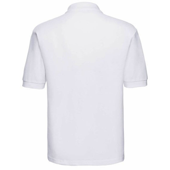 White - Back - Russell Mens Classic Short Sleeve Polycotton Polo Shirt