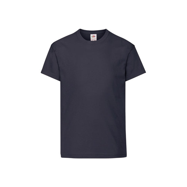 Deep Navy - Front - Fruit Of The Loom Childrens-Kids Original T-Shirt