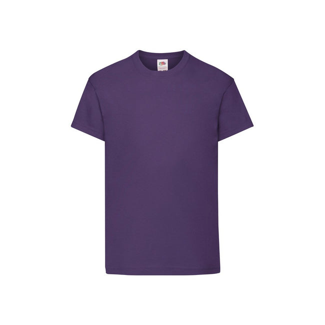 Purple - Front - Fruit Of The Loom Childrens-Kids Original T-Shirt