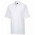 White - Side - Russell Mens 100% Cotton Short Sleeve Polo Shirt
