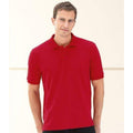 Classic Red - Side - Russell Mens 100% Cotton Short Sleeve Polo Shirt
