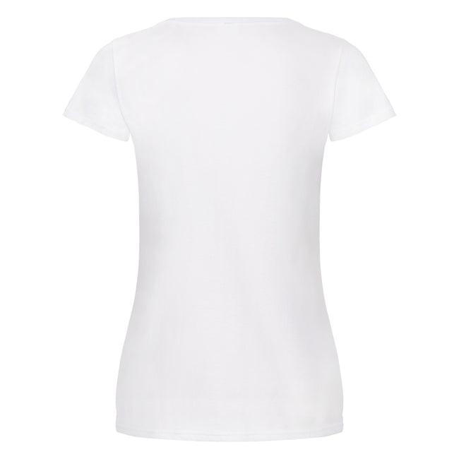 White - Back - Fruit of the Loom Womens-Ladies Original Plain Lady Fit T-Shirt