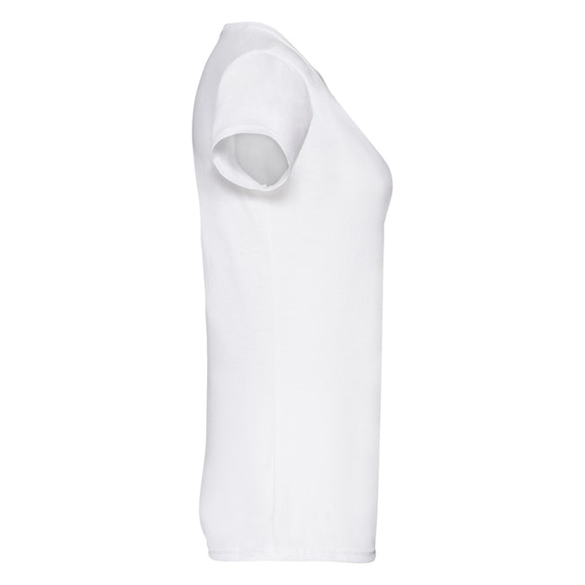 White - Side - Fruit of the Loom Womens-Ladies Original Plain Lady Fit T-Shirt