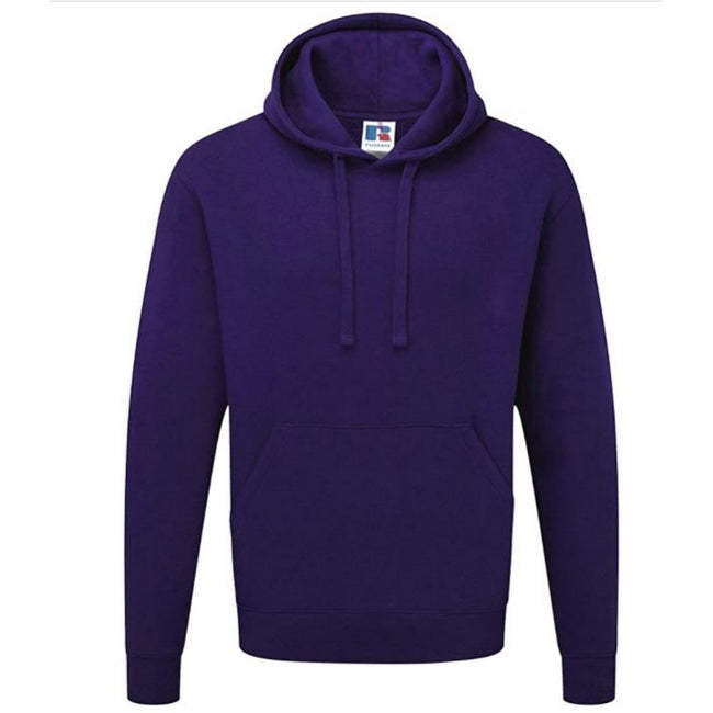 Purple - Front - Russell Colour Mens Hooded Sweatshirt - Hoodie