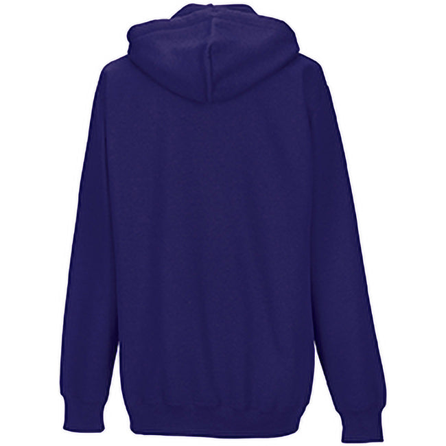 Purple - Back - Russell Colour Mens Hooded Sweatshirt - Hoodie