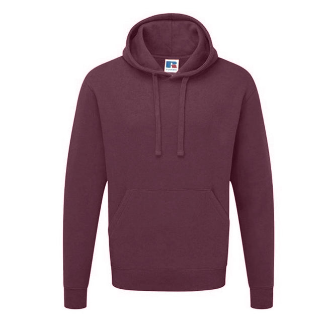 Burgundy - Front - Russell Colour Mens Hooded Sweatshirt - Hoodie