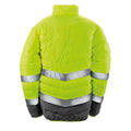 Fluro Yellow - Back - SAFE-GUARD By Result Mens Safety Jacket