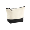 Natural-Black - Front - Westford Mill Canvas Dipped Base Toiletry Bag