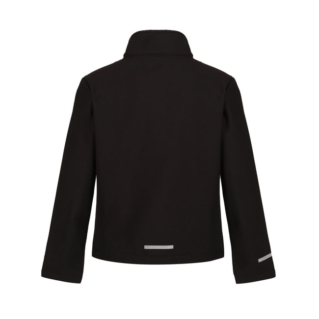 Black - Back - Regjun Childrens-Kids 2 Layer Soft Shell Jacket