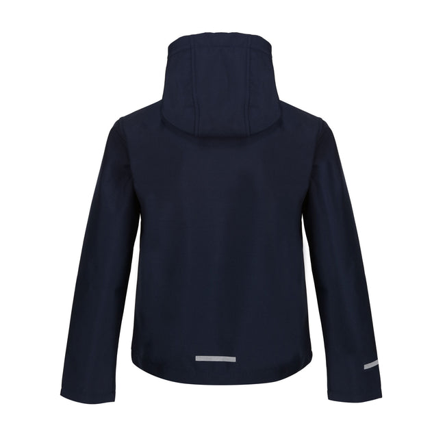Navy-New Royal - Back - Regjun Childrens-Kids 3 Layer Soft Shell Jacket