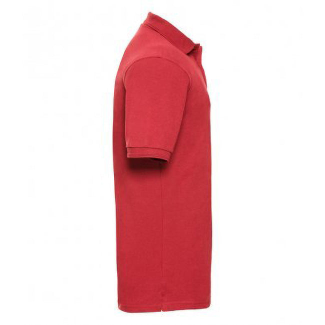 Bright Red - Lifestyle - Russell Mens Ripple Collar & Cuff Short Sleeve Polo Shirt