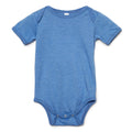 Columbia Blue - Front - Bella + Canvas Baby Heather Jersey Short-Sleeved Bodysuit