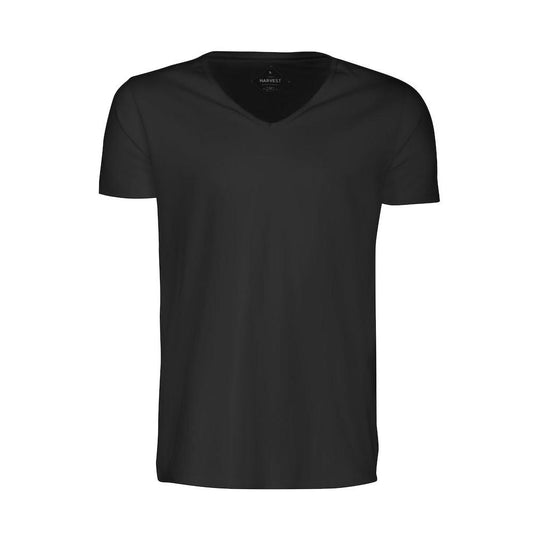Black - Front - James Harvest Mens Whailford V Neck T-Shirt