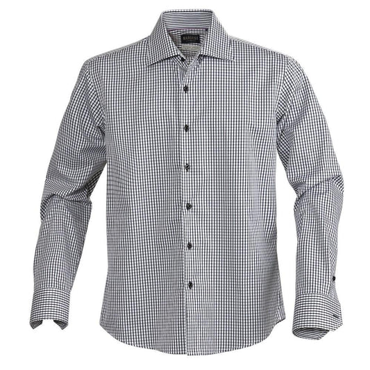 Black - Front - James Harvest Mens Tribeca Checked Formal Shirt