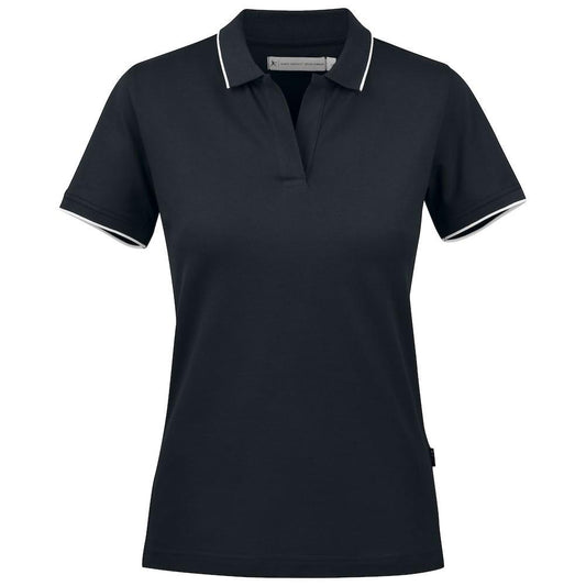 Black - Front - James Harvest Womens-Ladies Greenville Polo Shirt