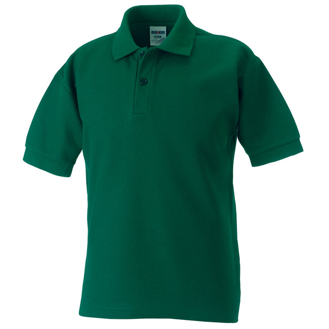 Bottle Green - Front - Jerzees Schoolgear Childrens 65-35 Pique Polo Shirt