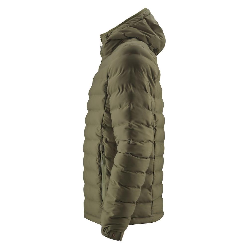 Moss Green - Side - James Harvest Mens Woodlake Padded Jacket